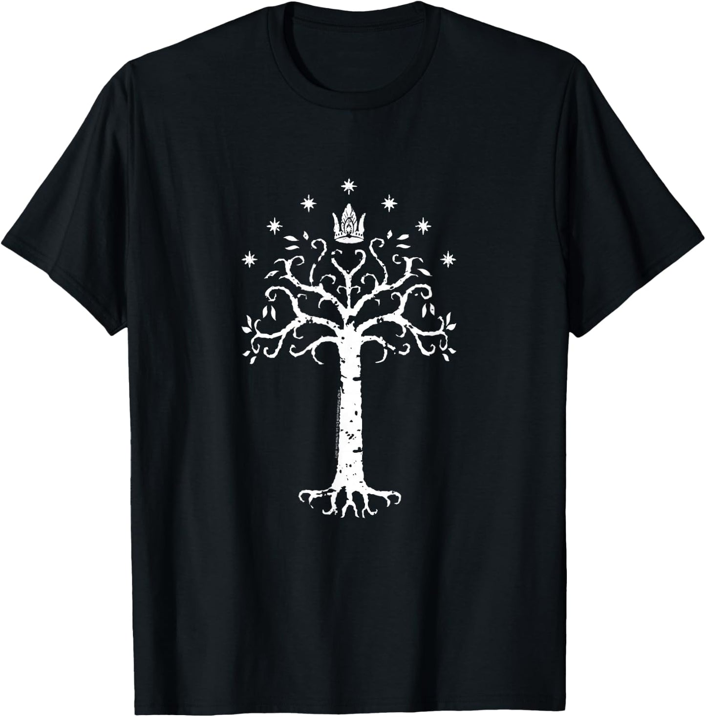 The Lord of The Rings Gondor Tree Illustration Fantasy Movie T-Shirt - T-Shirt | Black