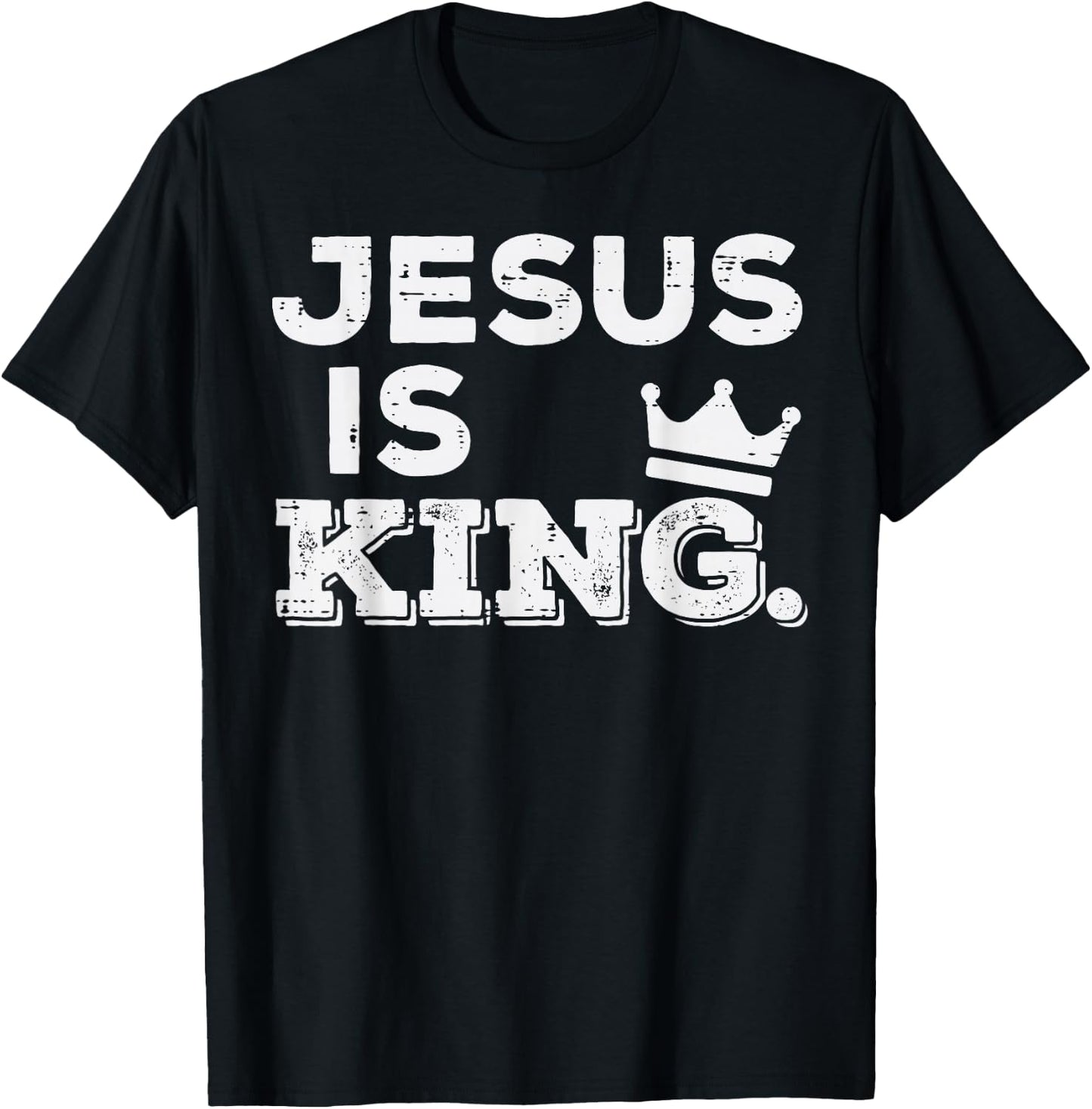 Jesus Is King God Faith Religious Christian Men Women Kids T-Shirt - T-Shirt | Black
