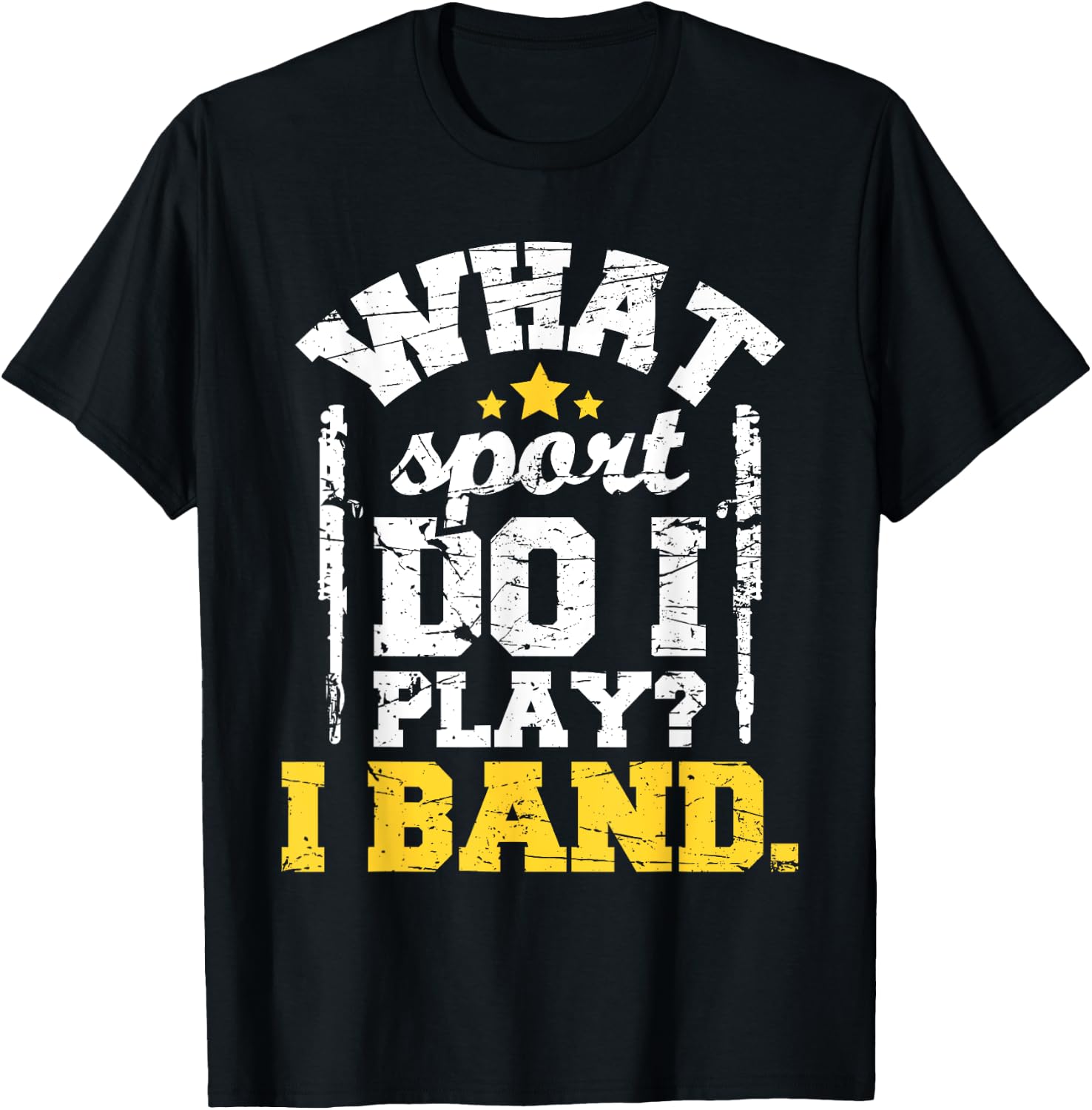 What Sport Do I Play I Band - Flute Flutist Marching Band T-Shirt - T-Shirt | Black