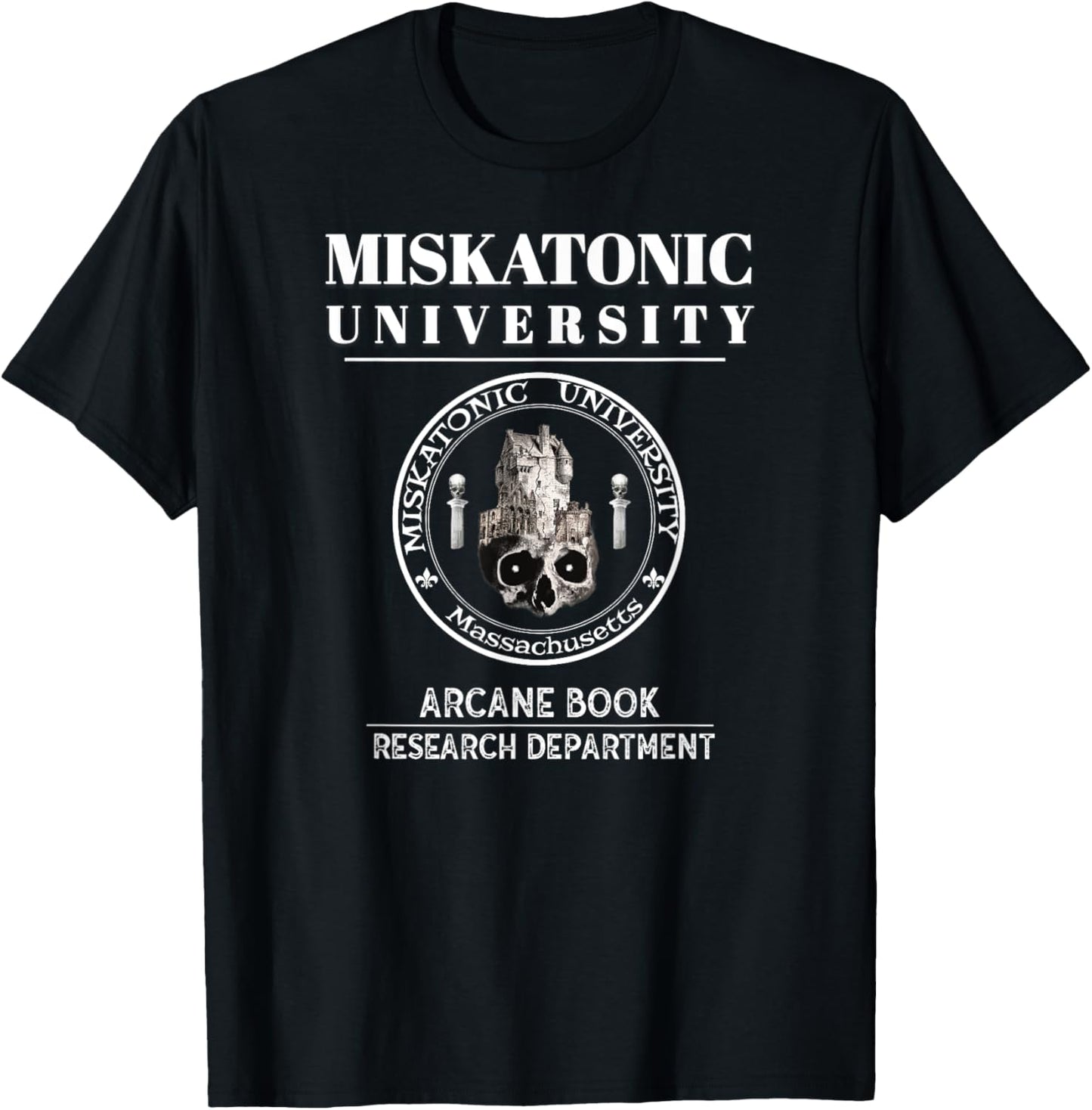 JC Ure Miskatonic University Arcane Book Research Department T-Shirt - T-Shirt | Black