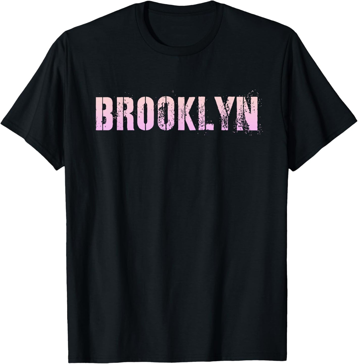 Vintage BROOKLYN Girls Name Grunge Pink Custom Birthday NYC T-Shirt - T-Shirt | Black