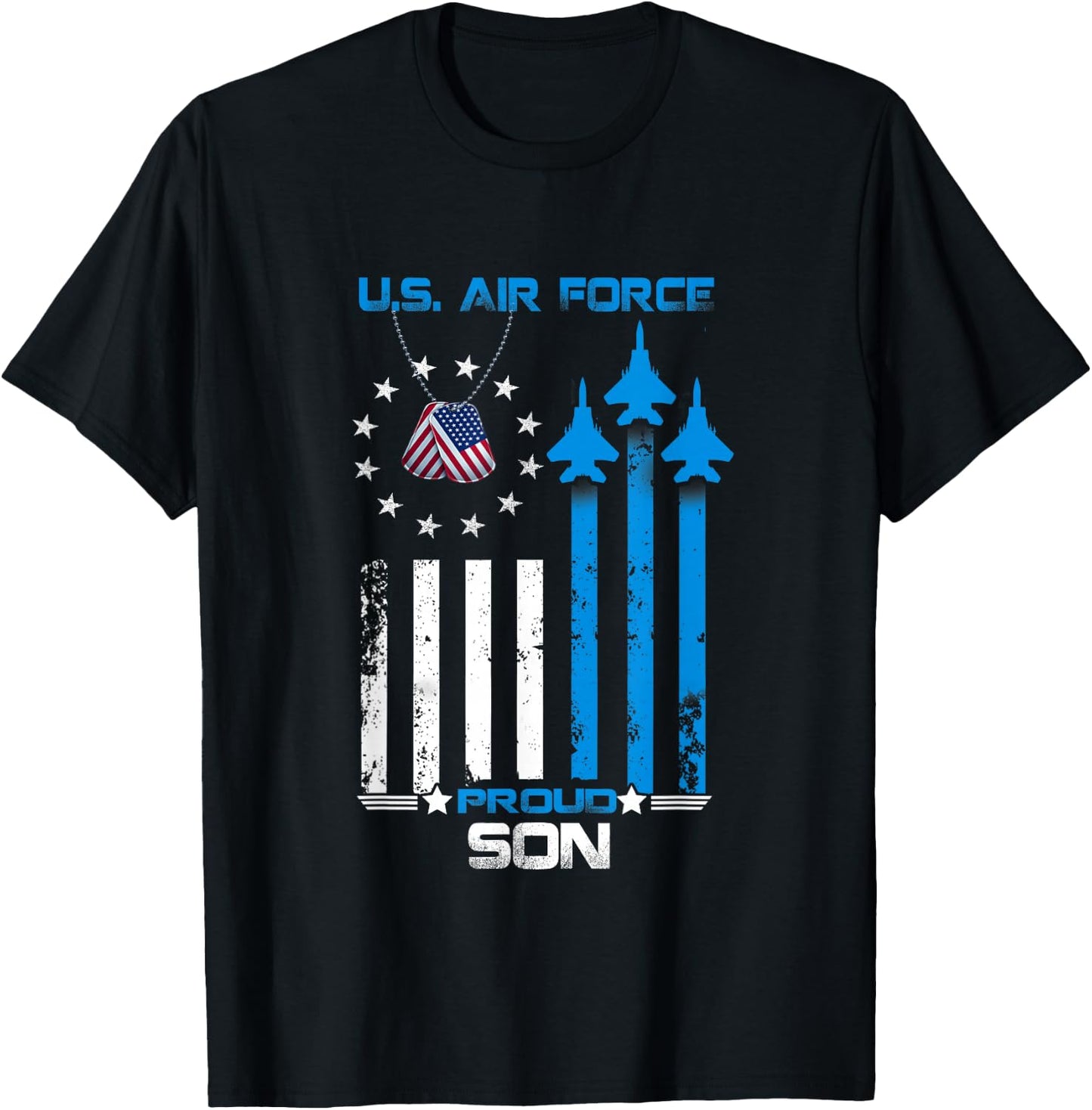 Veterans Day Gift USAF Veteran's Son, Proud Son US Air Force T-Shirt - T-Shirt | Black