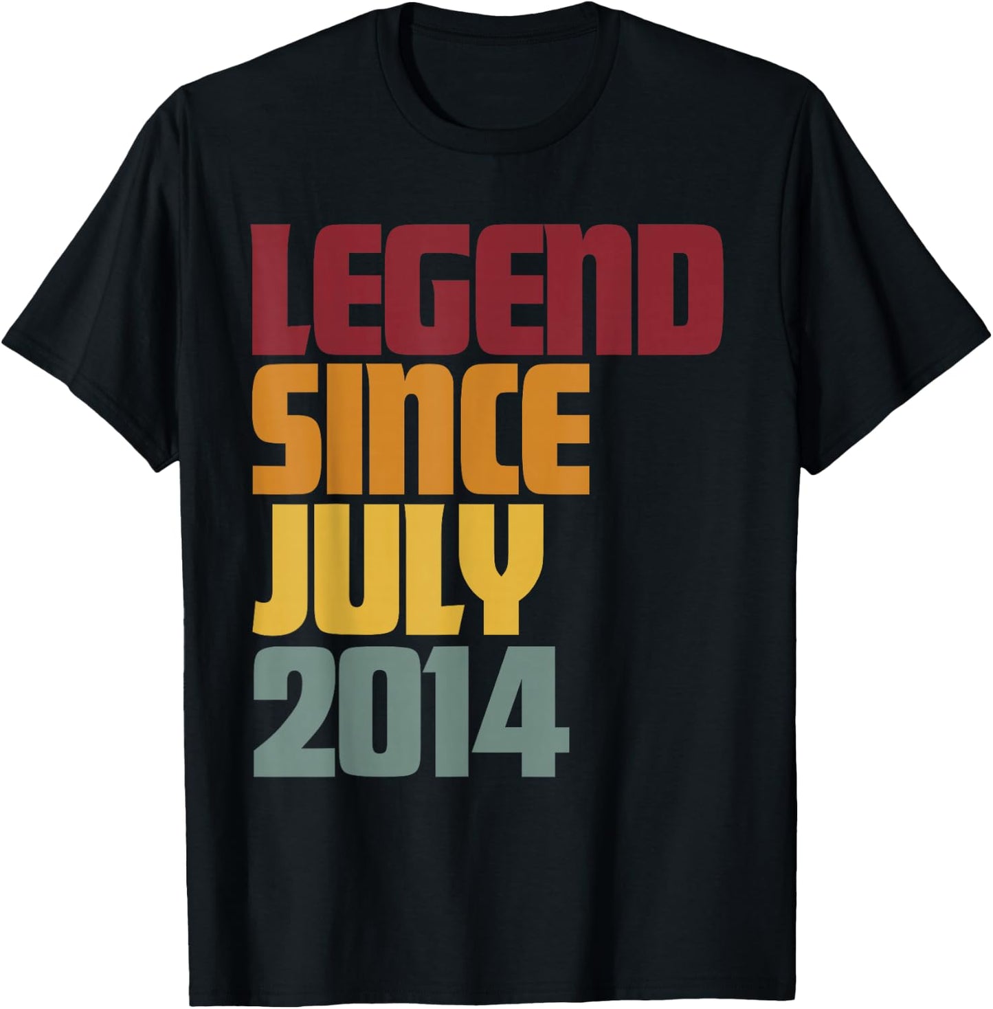 Legend Since July 2014 12th Birthday - Vintage T-Shirt - T-Shirt | Black