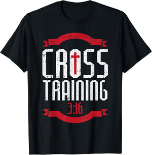Cross Training 3:16 Workout Fitness Christian Men Women Kids T-Shirt - T-Shirt | Black