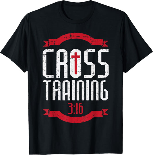 Cross Training 3:16 Workout Fitness Christian Men Women Kids T-Shirt - T-Shirt | Black