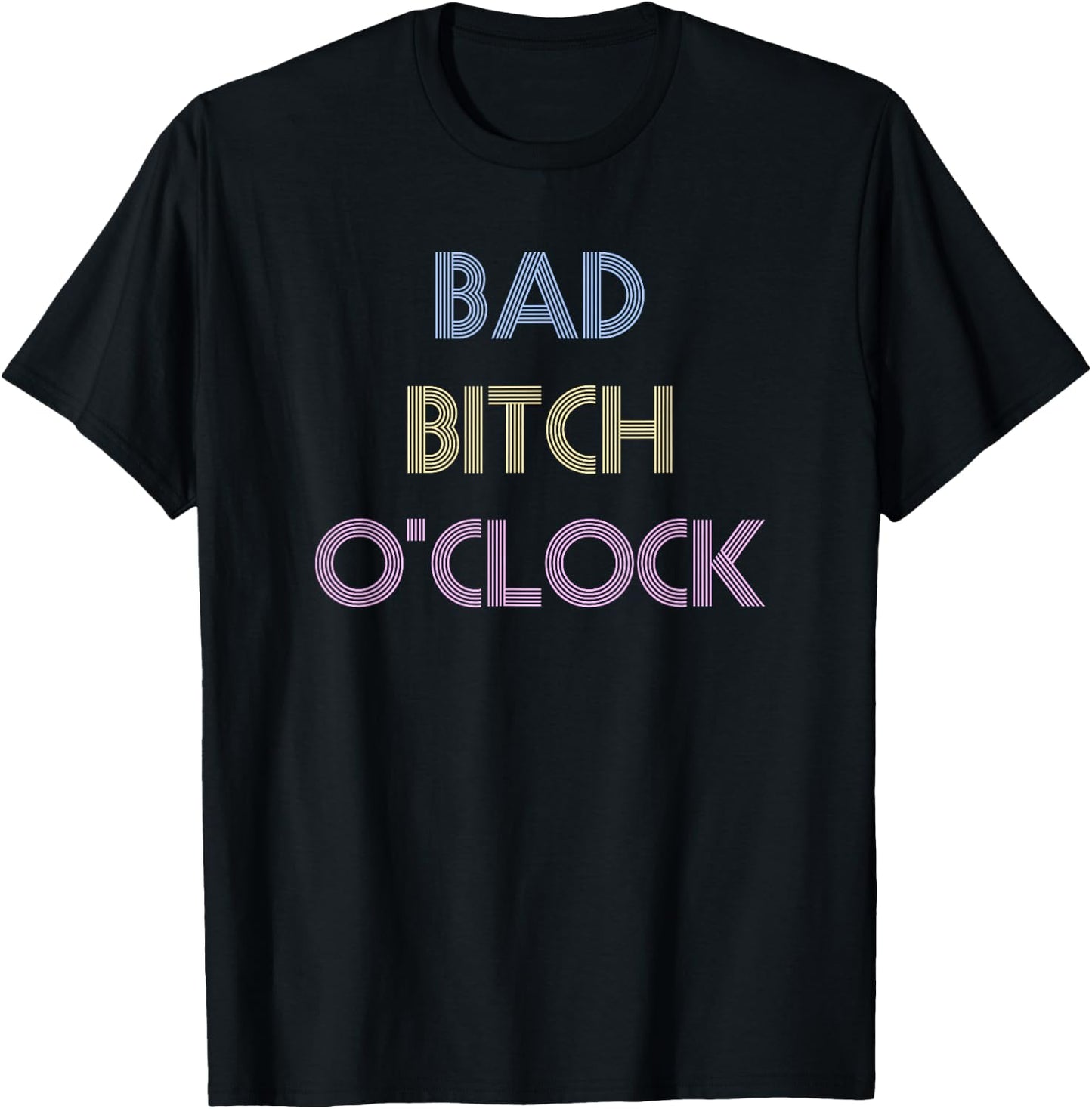 Bad Bitch O'Clock Funny Black Queen T-Shirt - T-Shirt | Black