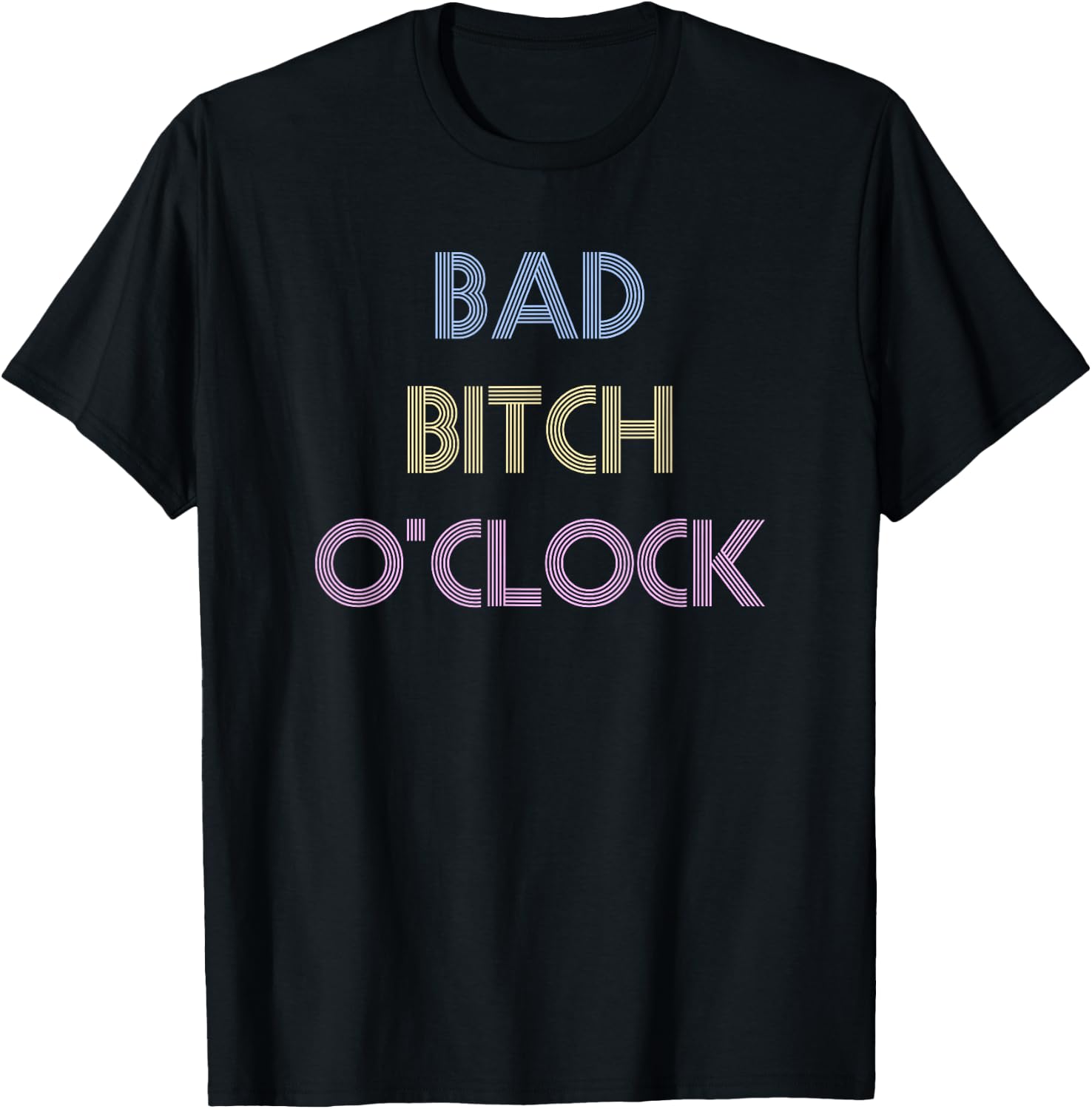 Bad Bitch O'Clock Funny Black Queen T-Shirt - T-Shirt | Black
