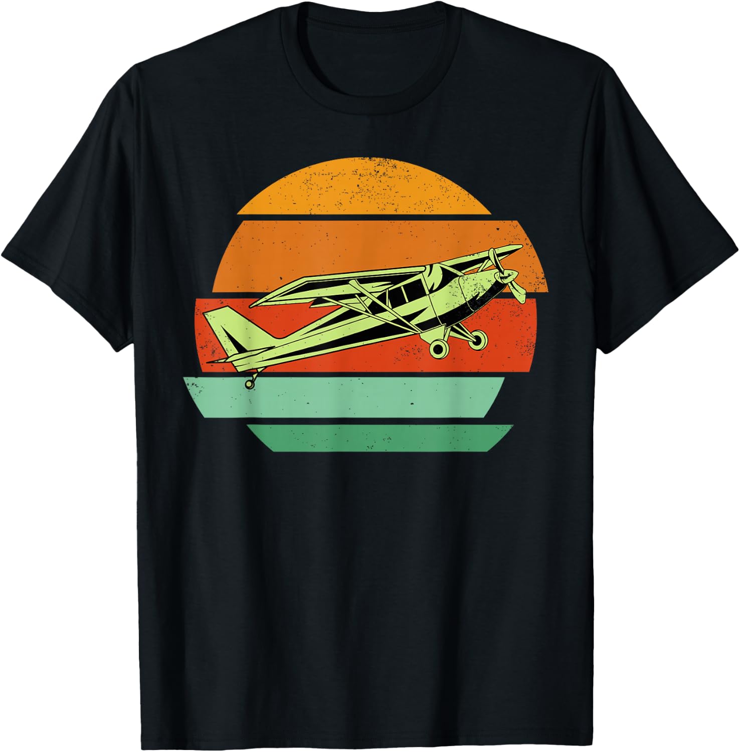 Pilot Vintage Retro Aviator Airman Airwoman Flying Airplane T-Shirt - T-Shirt | Black