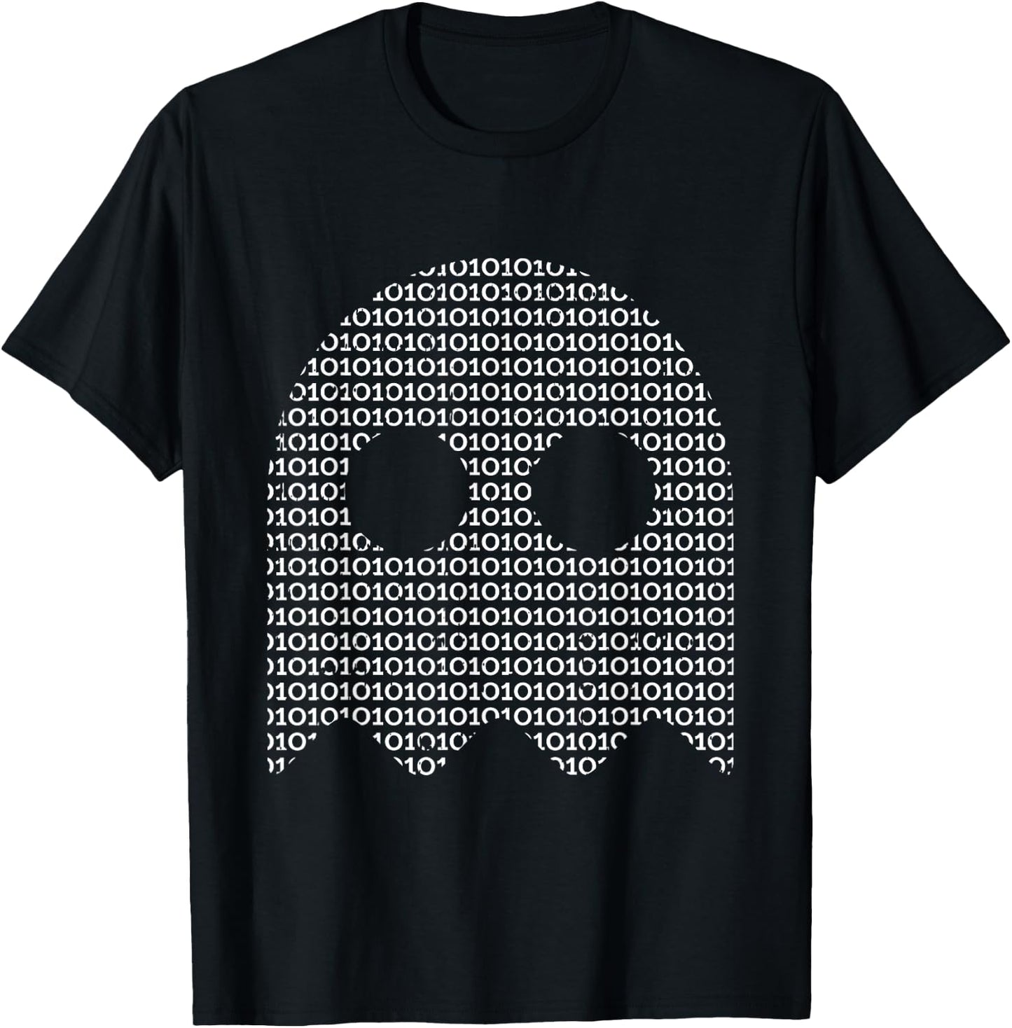 Halloween Ghost Funny Binary Code Coding Coder Programmer T-Shirt - T-Shirt | Black