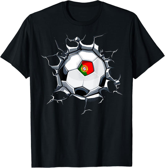 Portugal Soccer Fans Jersey Proud Portuguese Football Lovers T-Shirt - T-Shirt | Black