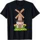 Holland Tulips Houses Windmill Amsterdam Netherlands T-Shirt - T-Shirt | Black