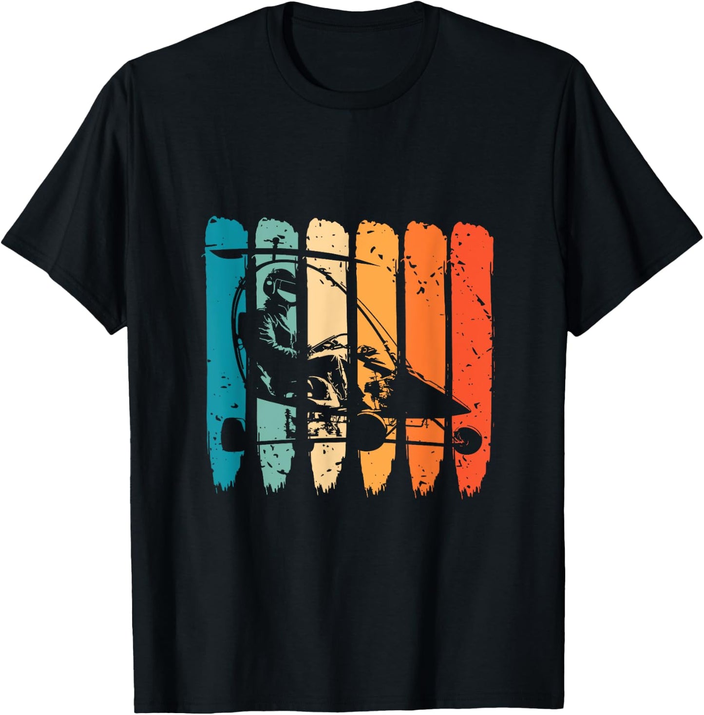 Gyrocopter Retro Vintage Gyrocopter Pilot Gyroplane Autogyro T-Shirt - T-Shirt | Black