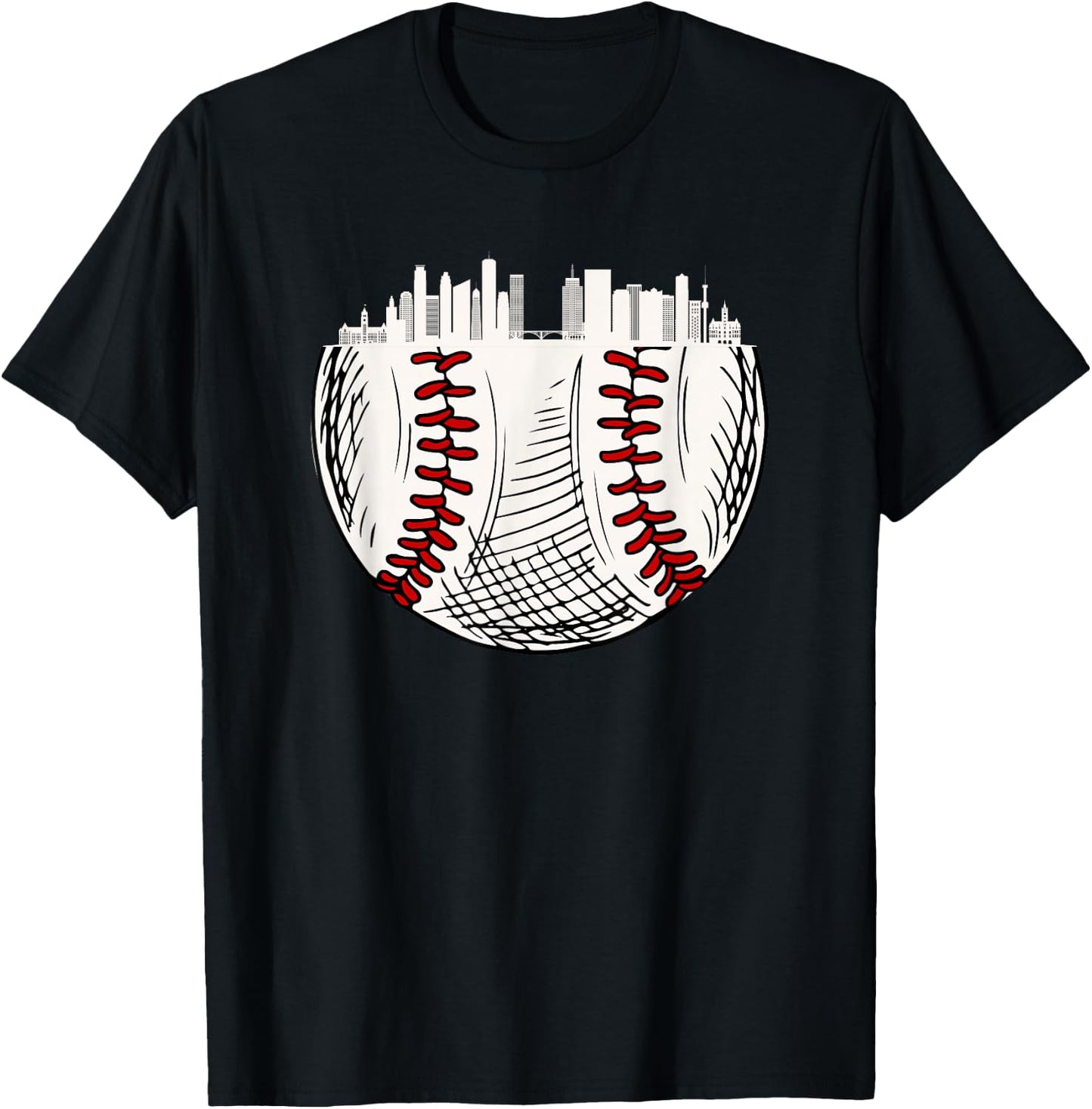 Twin Cities Minnesota MN Baseball Skyline T-Shirt - T-Shirt | Black