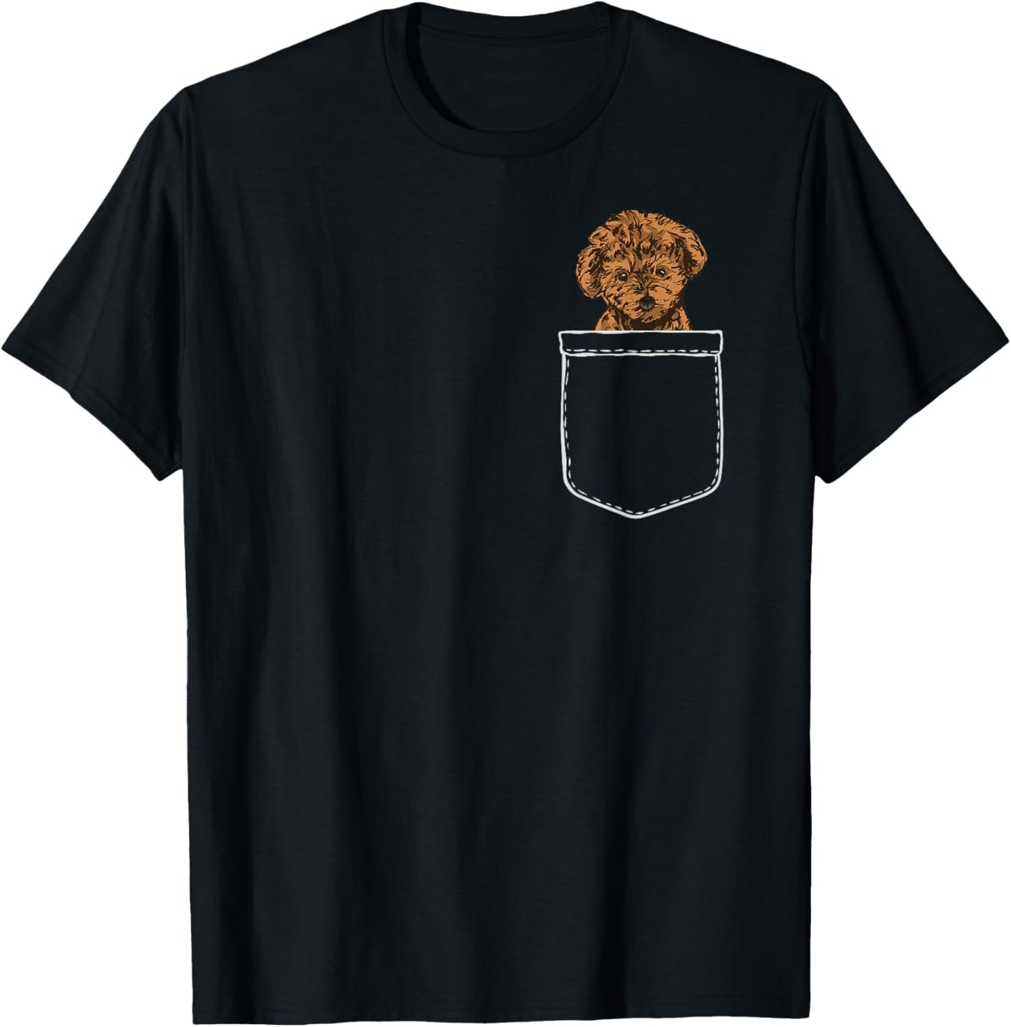 Toy Poodle In A Pocket Miniature Dog Humor Dog Lover Gift T-Shirt - T-Shirt | Black