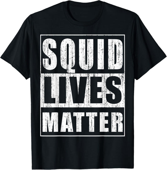 Squid Lives Matter Water Life Protection T-Shirt - T-Shirt | Black