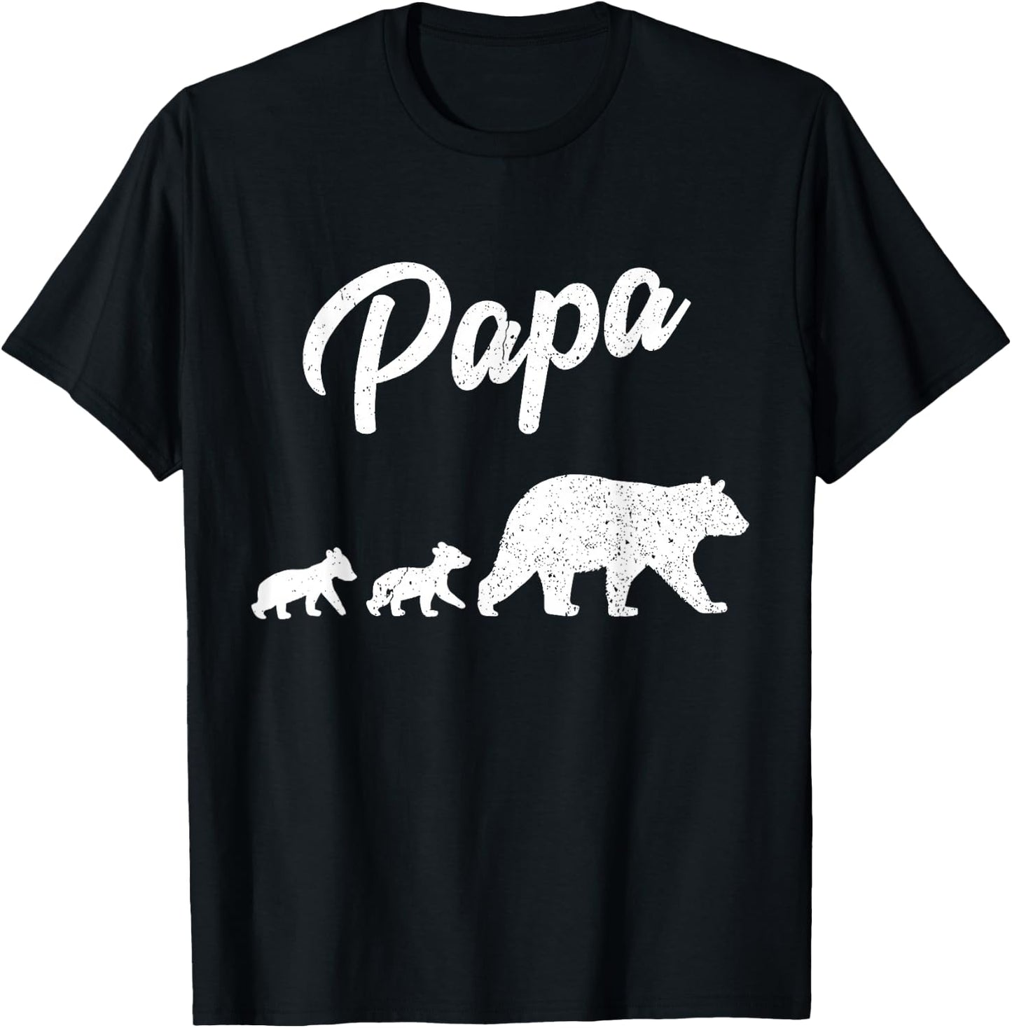 Papa Bear Two Cubs Shirt Daddy Bear Twin Papa 2 Kids T-Shirt - T-Shirt | Black