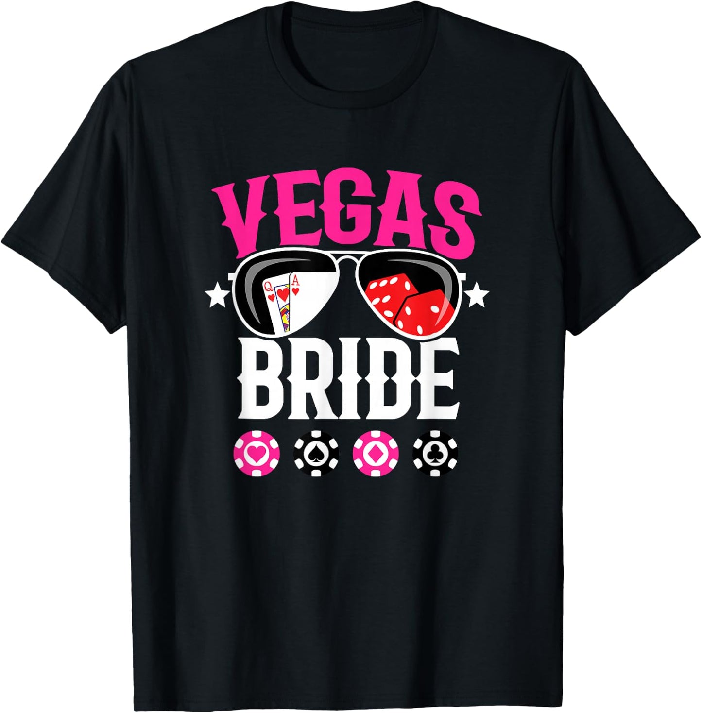 Vegas Wedding Bride - Married in Vegas - Bride Squad T-Shirt - T-Shirt | Black