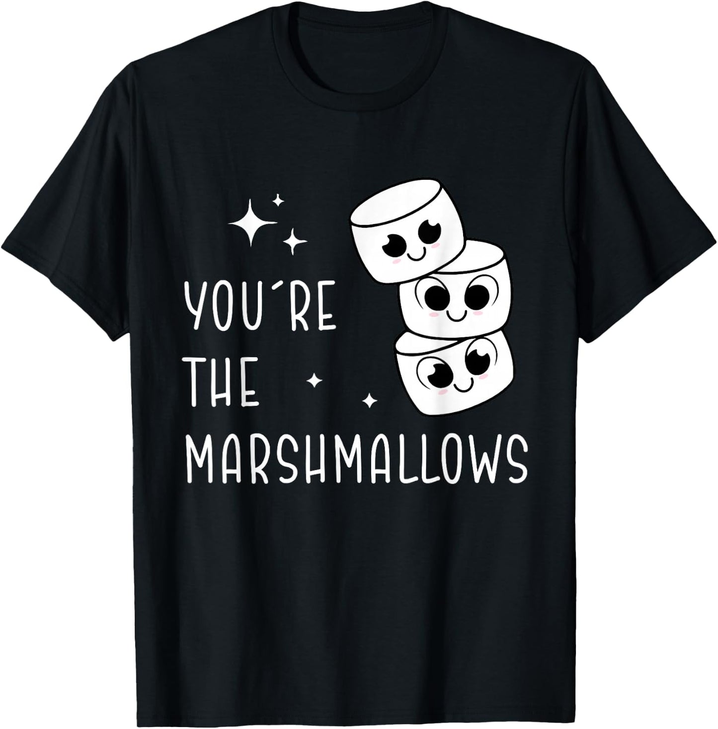 Cute You're the Marshmallows to My Hot Cocoa Couple Matching T-Shirt - T-Shirt | Black