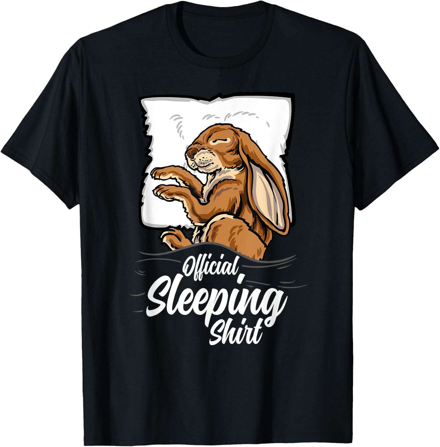 official sleeping Shirt cute Rabbit bunny sleep nightgown T-Shirt - T-Shirt | Black