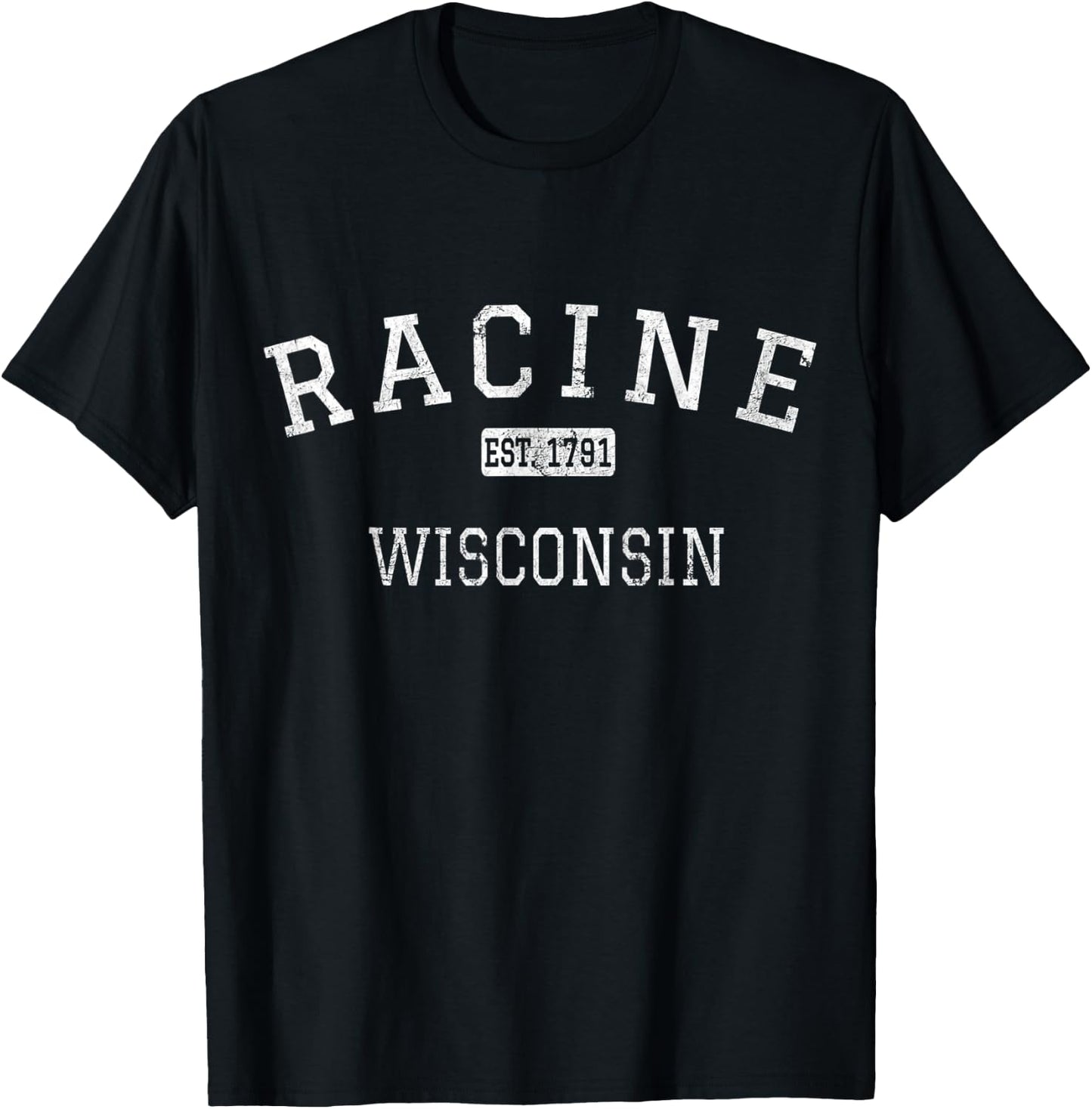 Racine Wisconsin WI Vintage T-Shirt - T-Shirt | Black