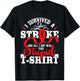 I Survived A Stroke - Stroke Survivor Red Awareness Ribbon T-Shirt - T-Shirt | Black