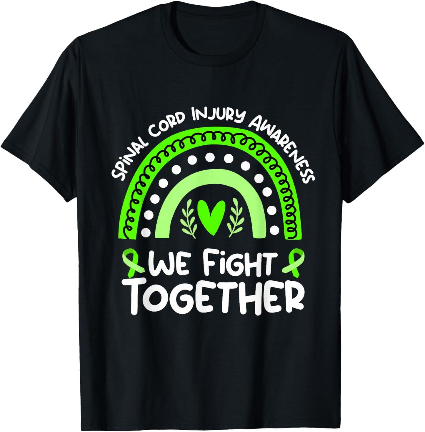 We Fight Together | Spinal Cord Injury Awareness T-Shirt - T-Shirt | Black