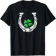 Horseshoe Lucky Four Leaf Clover Horse T-Shirt - T-Shirt | Black