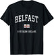 Belfast Northern Ireland Vintage Athletic Sports Design T-Shirt - T-Shirt | Black