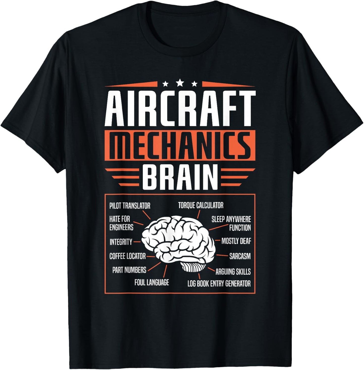 Aircraft Mechanics Brain Mechanic T-Shirt - T-Shirt | Black