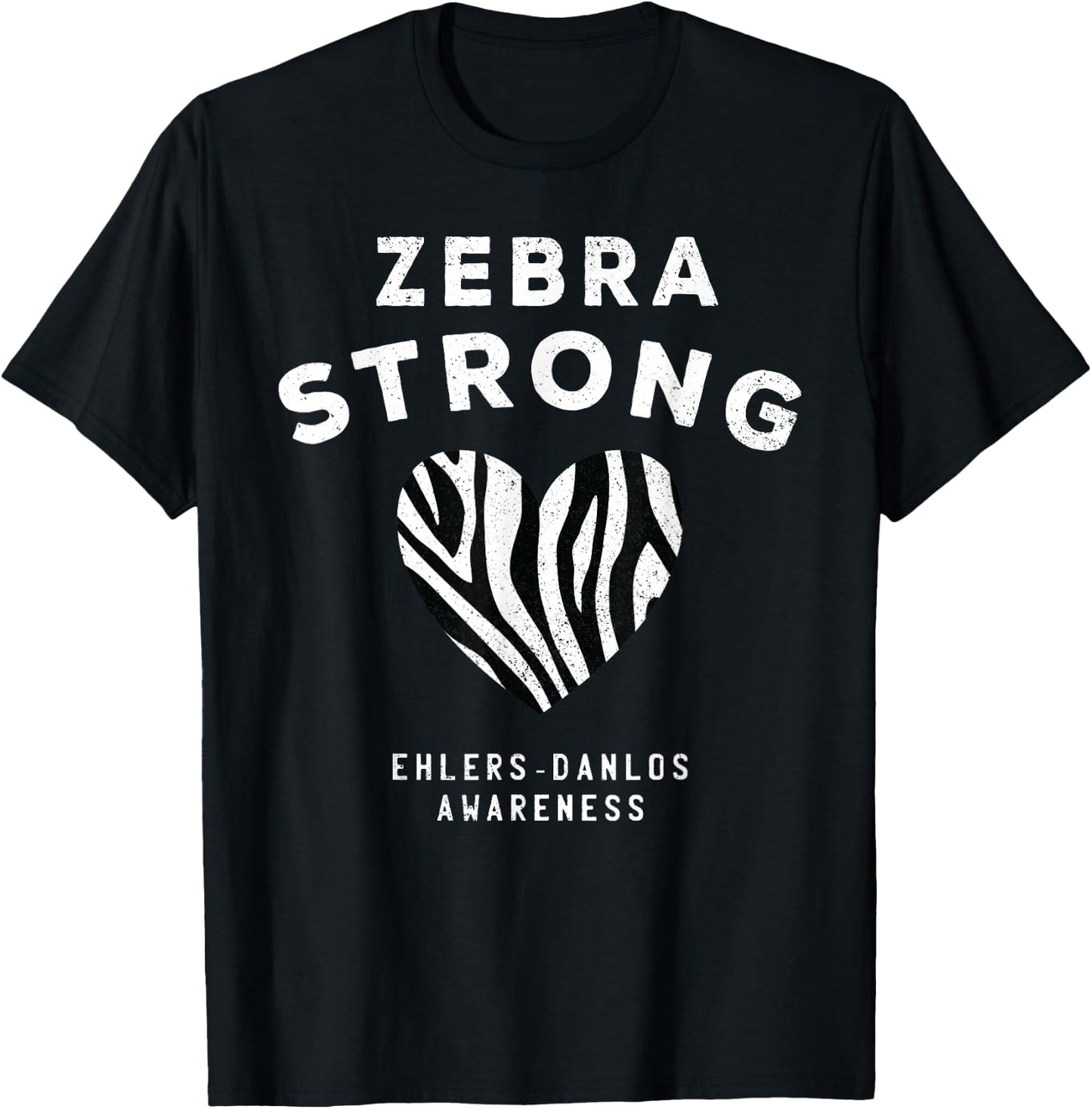 Zebra Strong Ehlers-Danlos Syndrome EDS Awareness Month T-Shirt - T-Shirt | Black