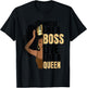 Hustle Like a Boss Live Like a Queen Black Lady Curly Afro T-Shirt - T-Shirt | Black