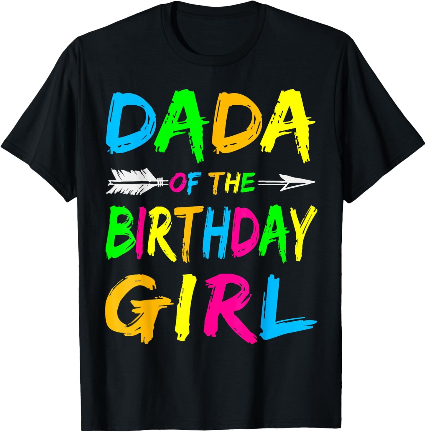 Dada of the Birthday Girl Retro 80's Party Shirt T-Shirt - T-Shirt | Black