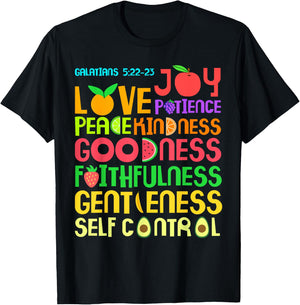 The Fruit of The Spirit - Christian Bible Verse T-Shirt - T-Shirt | Black