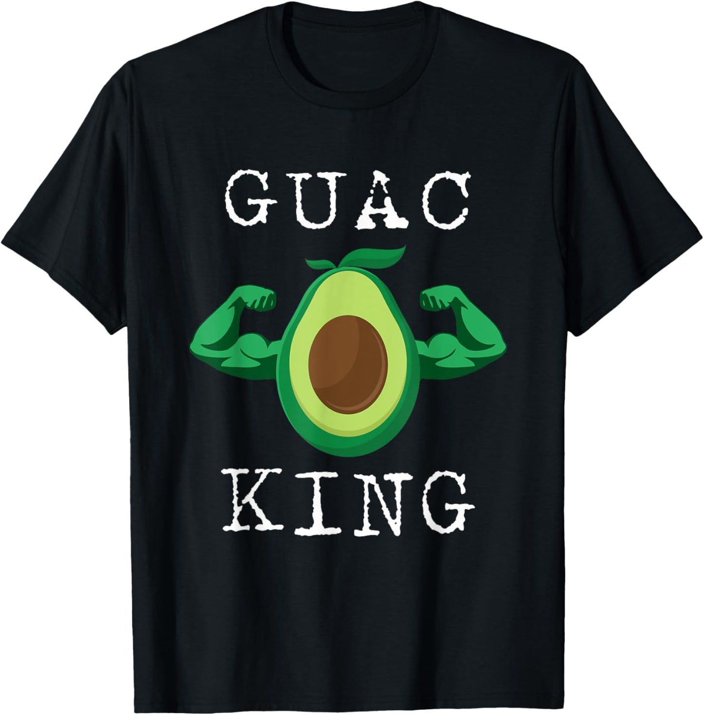Guac King V4 Funny Avocado T-Shirt - T-Shirt | Black