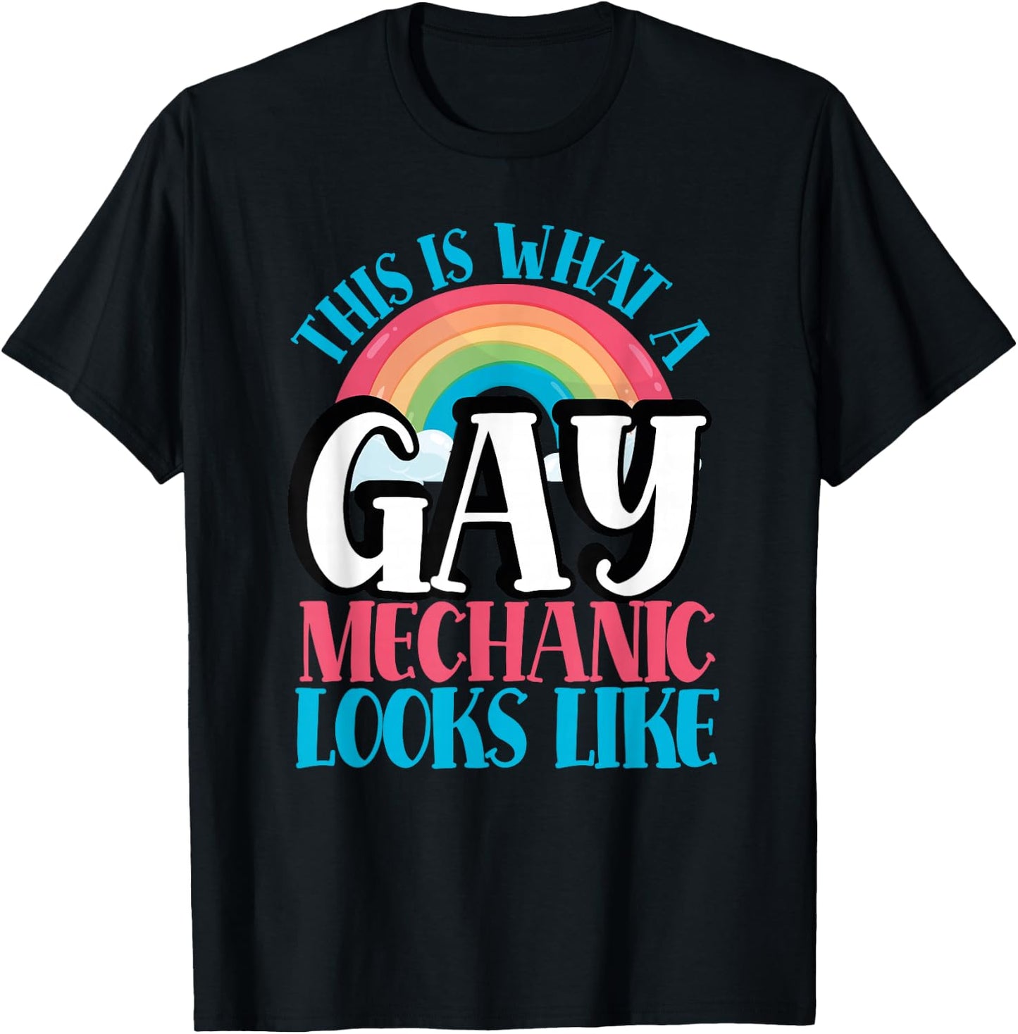 This is What Gay Mechanic Looks Like LGBT Gay Mechanic T-Shirt - T-Shirt | Black
