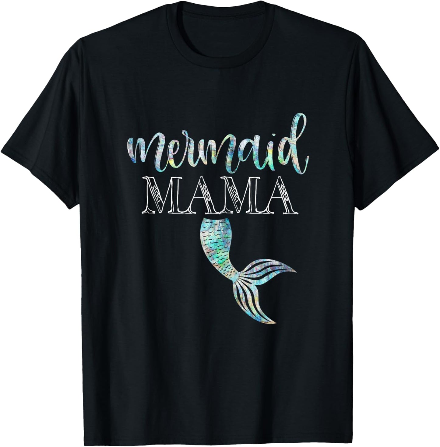Mermaid Mama Shirt Daughter Girl Birthday Party Family T-Shirt - T-Shirt | Black
