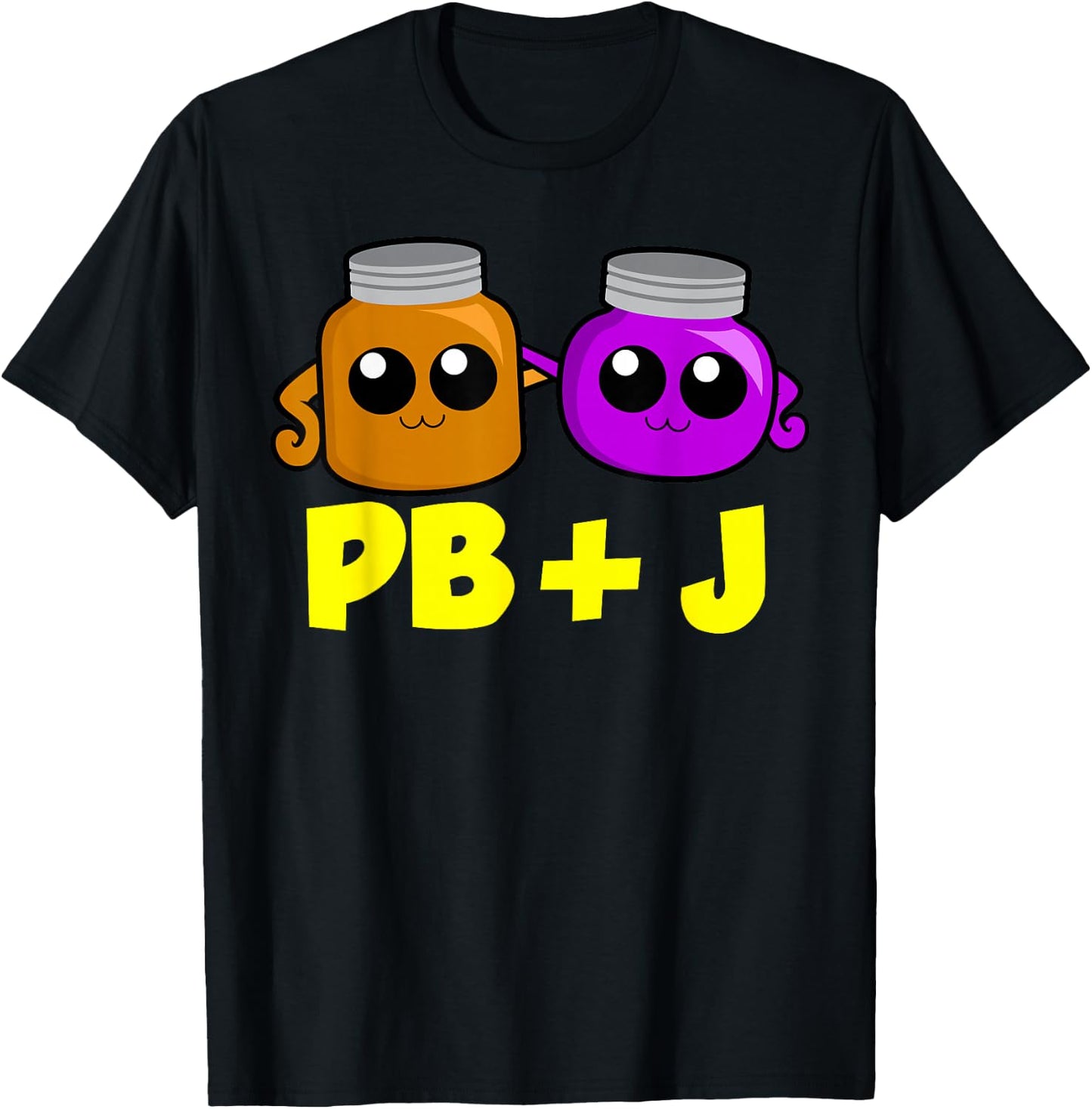 PB+J Cute Peanut Butter & Jelly Matching Costume Set Shirts T-Shirt - T-Shirt | Black