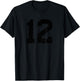 Number #12 Sport Black Distressed Number T-Shirt - T-Shirt | Black