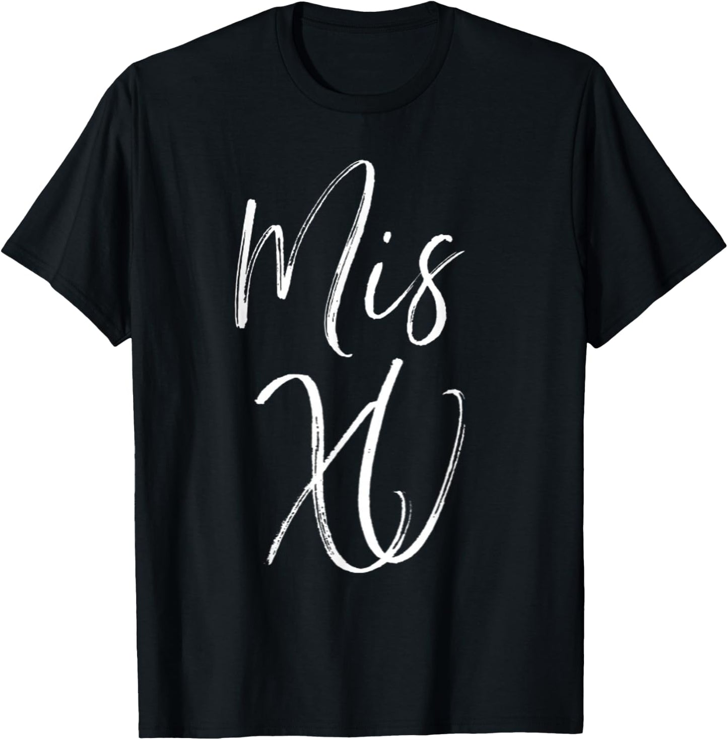 Camisa de Quinceanera Mis Quince 15th XV Fancy Script Text T-Shirt - T-Shirt | Black