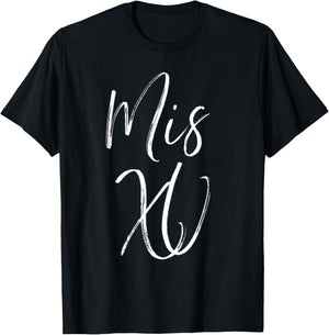 Camisa de Quinceanera Mis Quince 15th XV Fancy Script Text T-Shirt - T-Shirt | Black