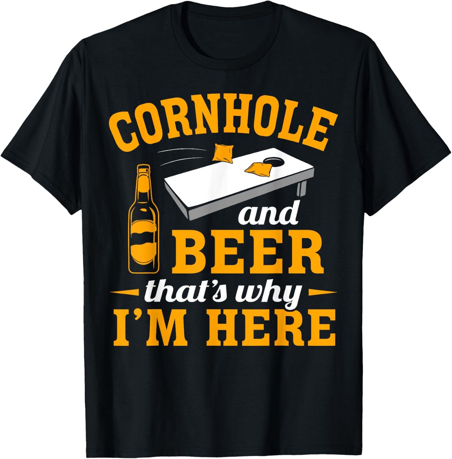 Cornhole And Beer Cornhole Player Funny Cornhole Team T-Shirt - T-Shirt | Black