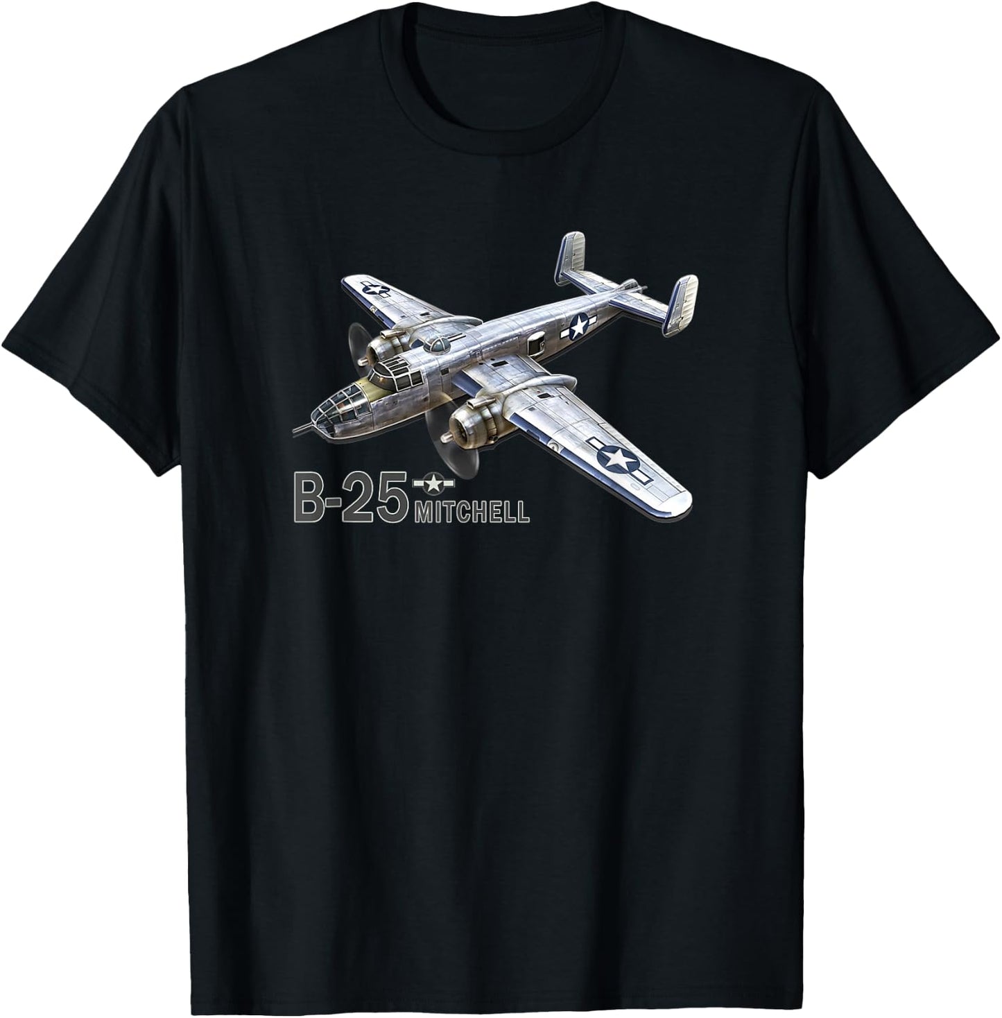 B-25 Bomber WW2 Aeroplane T-Shirt - T-Shirt | Black