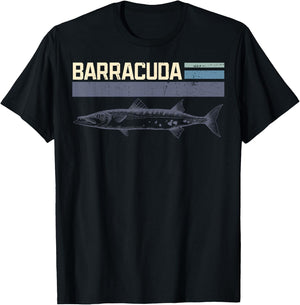 Great Barracuda Cuda Fishing Wildlife Saltwater Fish Art T-Shirt - T-Shirt | Black
