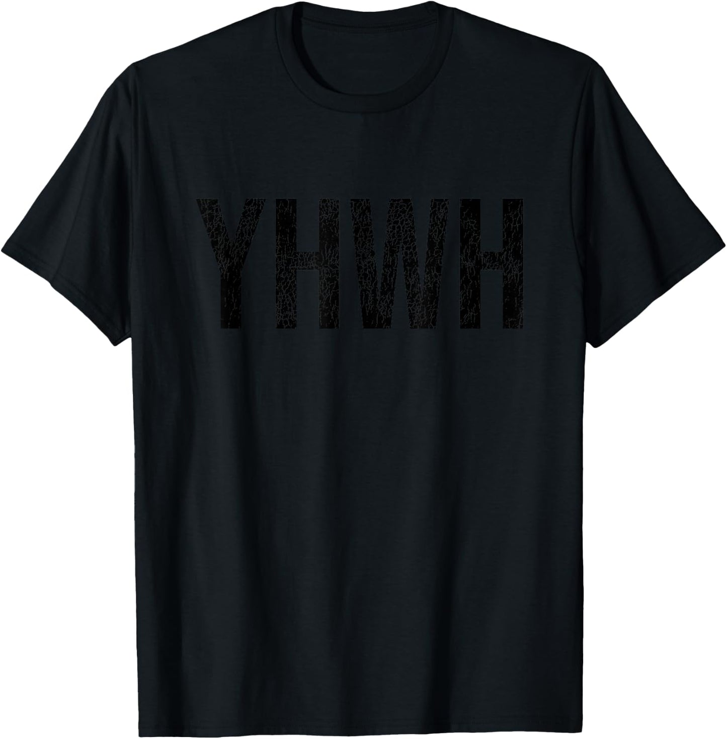 YHWH in Hebrew Meaning God Yahweh Tetragrammaton Faith Based T-Shirt - T-Shirt | Black