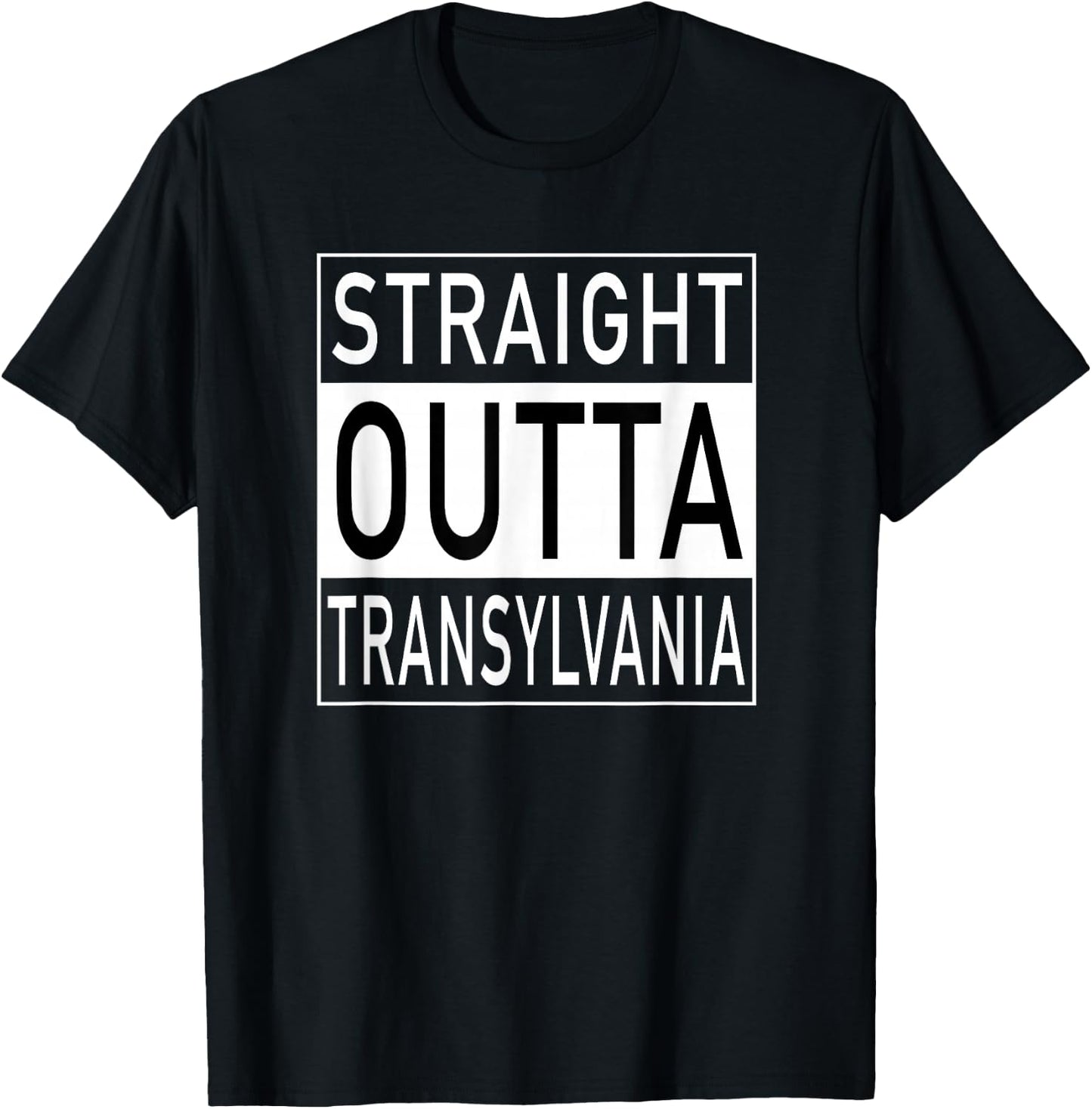 Straight Outta Transylvania - Funny Romanian T-Shirt - T-Shirt | Black