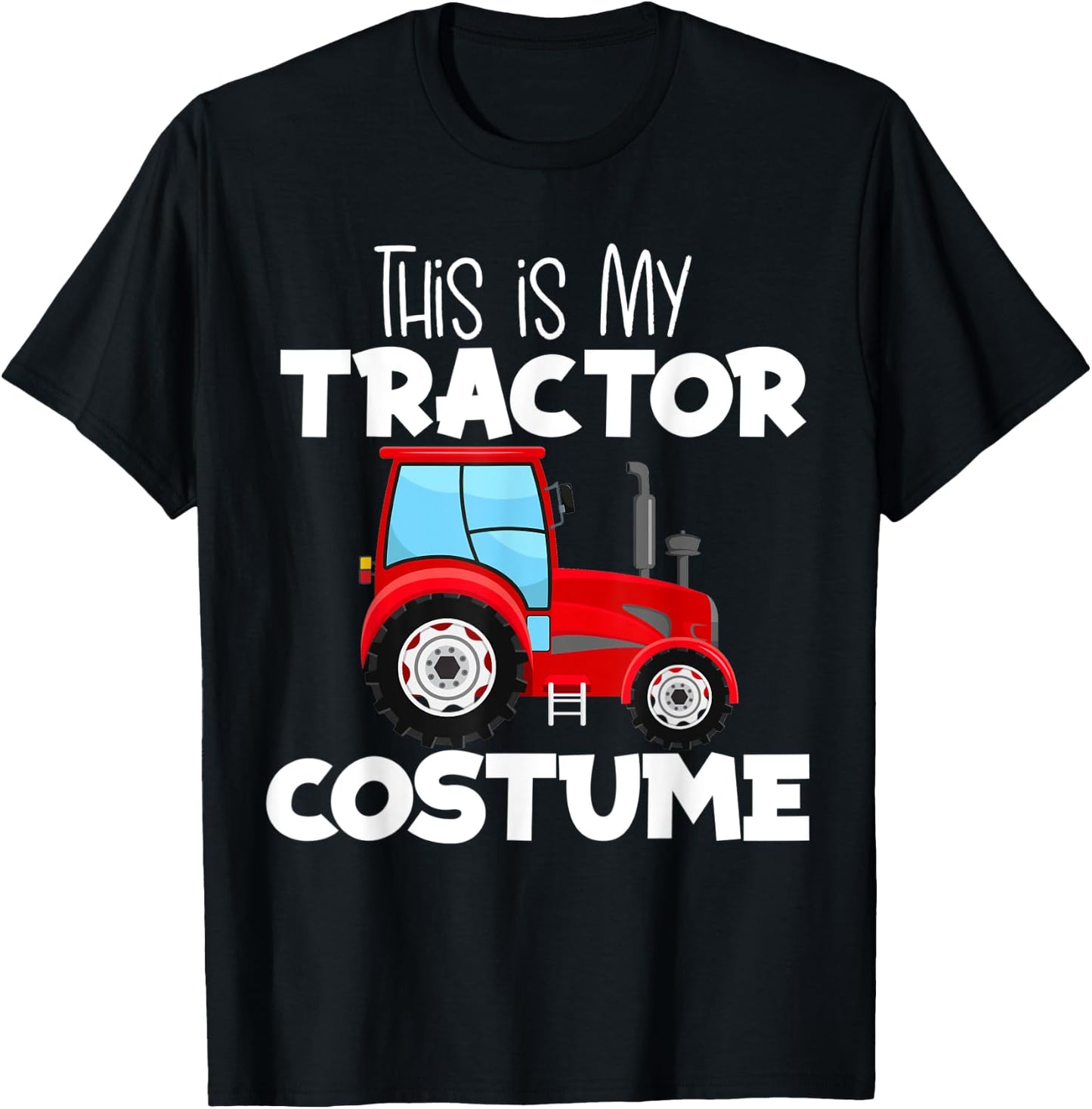 This Is My Red Farm Tractor Costume Halloween T-Shirt - T-Shirt | Black