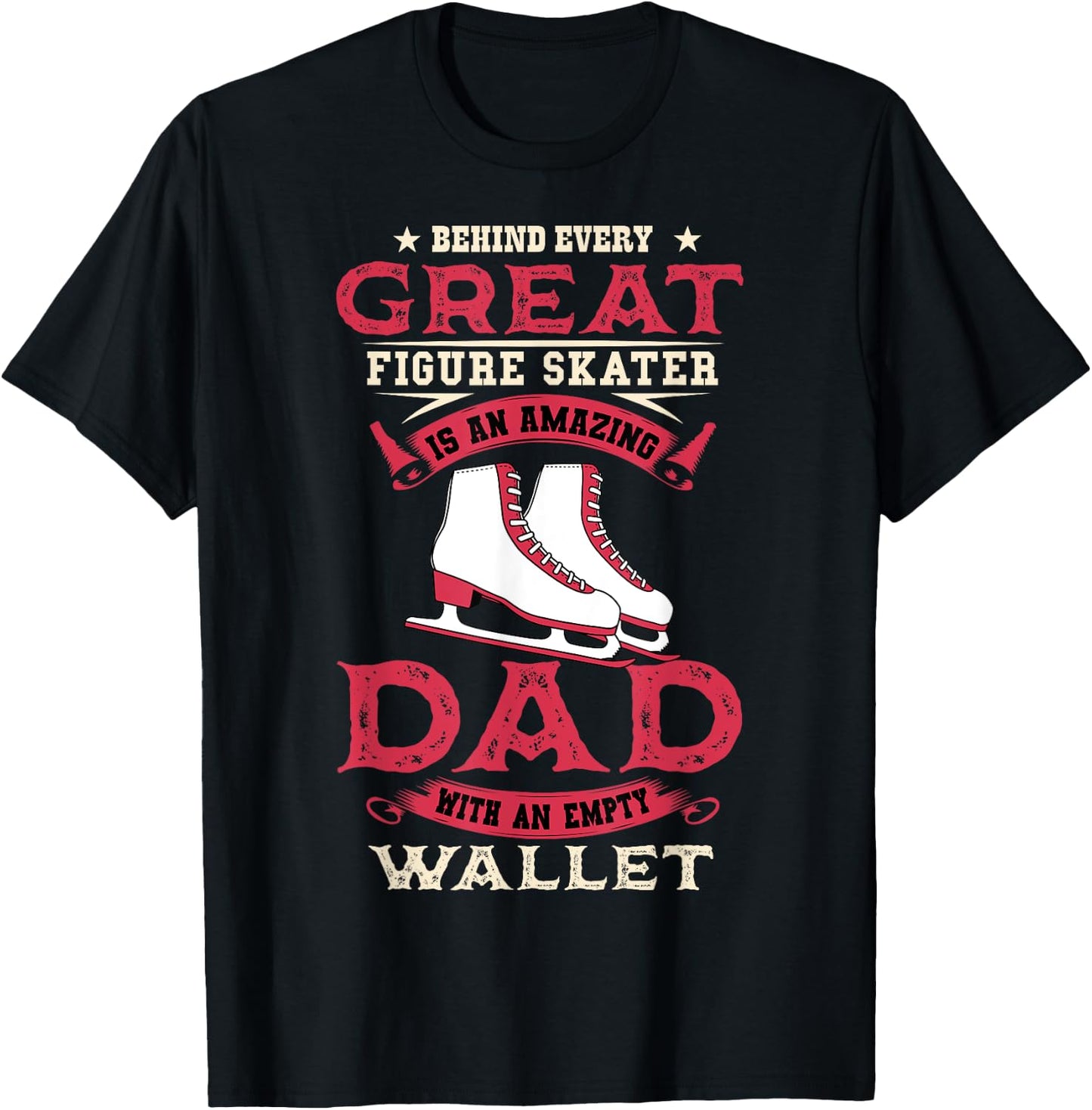 Ice Skating Dad Skates Figure Skating Sport Father's Day T-Shirt - T-Shirt | Black