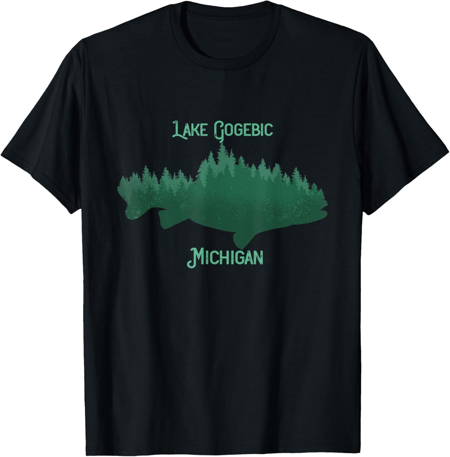 Lake Gogebic Michigan Souvenir T-Shirt - T-Shirt | Black