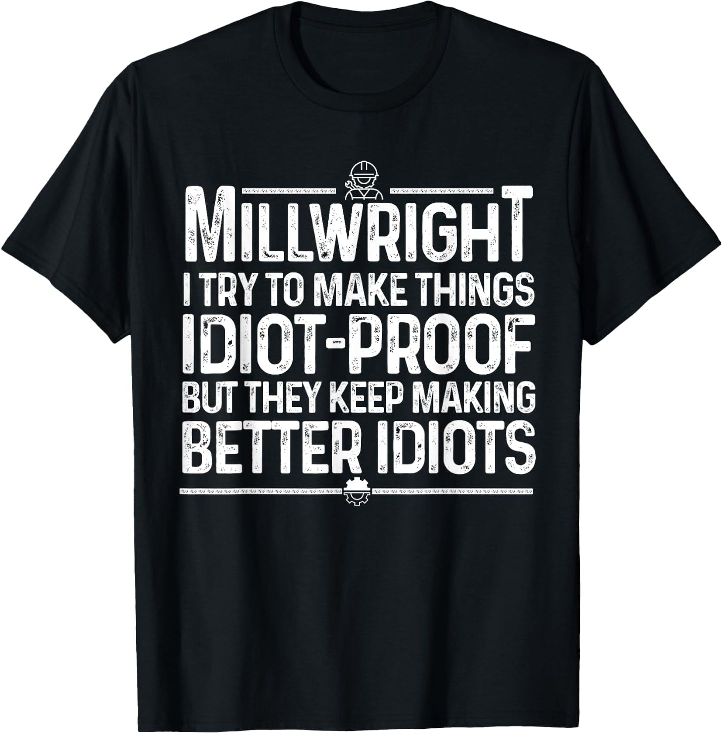 Funny Millwright Art Men Dad Millwright Machinist Engineer T-Shirt - T-Shirt | Black