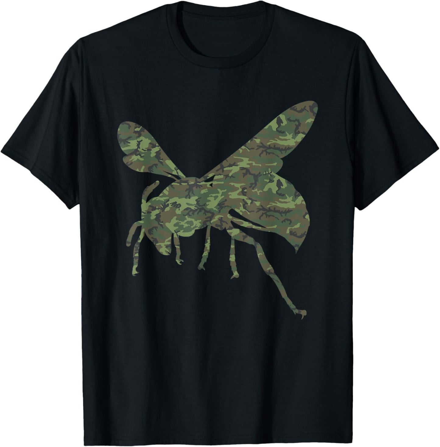Military Hornet Camo Print US Insect Wasp Veteran Men Gift T-Shirt - T-Shirt | Black